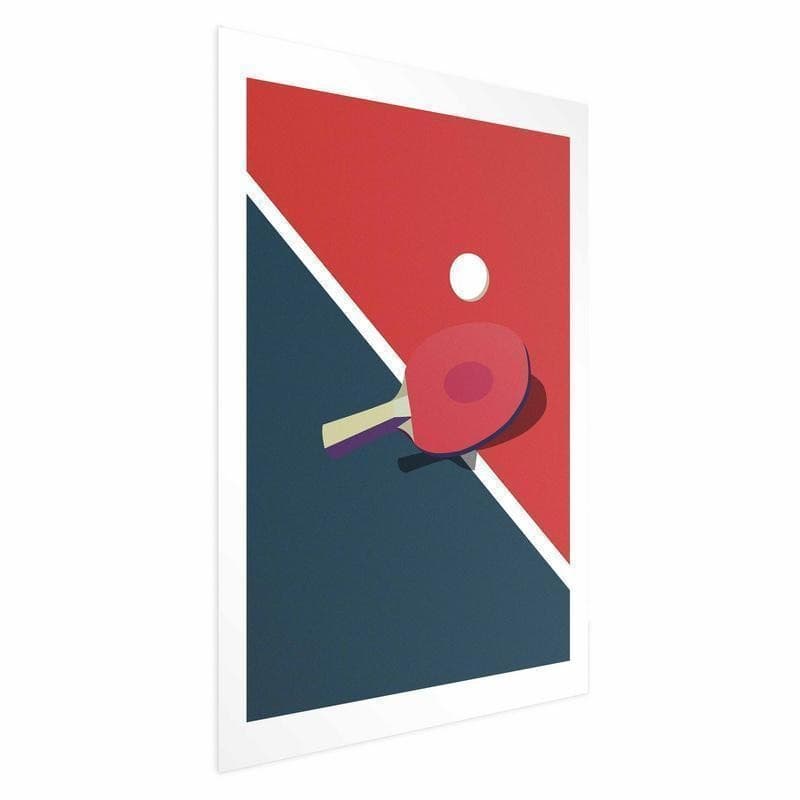 Poster - Table Tennis - Ball and Racket on a Table - 15