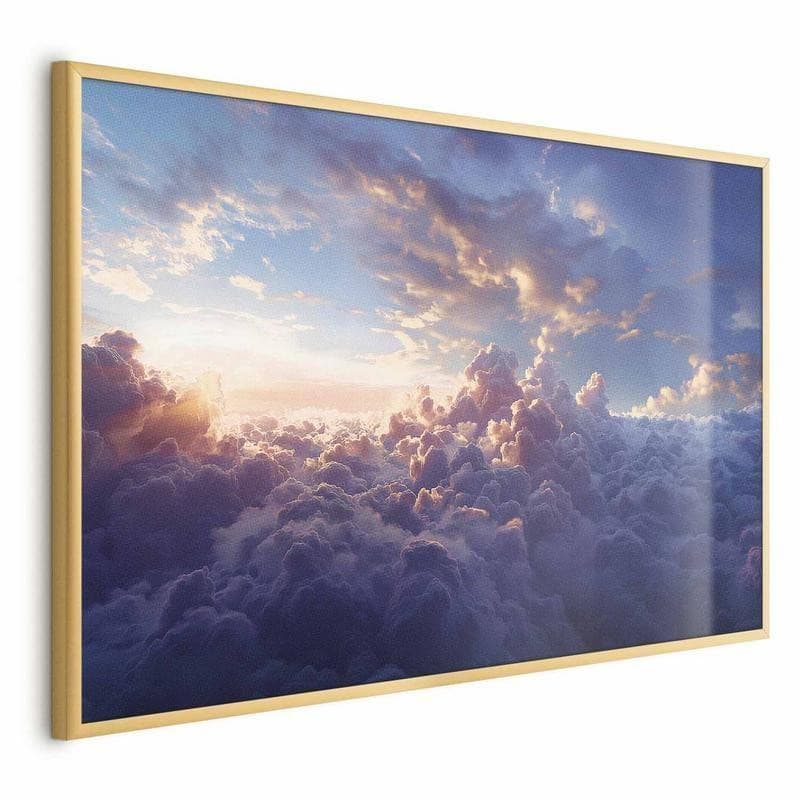 Poster - Sun in Hiding: The Golden Face of the Sky Over the Cloudy Sea - 16