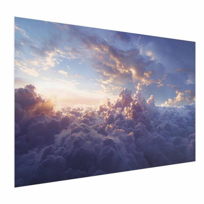 Poster - Sun in Hiding: The Golden Face of the Sky Over the Cloudy Sea - 15