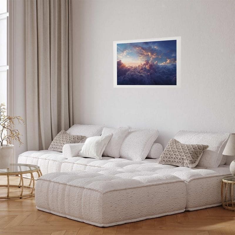 Poster - Sun in Hiding: The Golden Face of the Sky Over the Cloudy Sea - 12