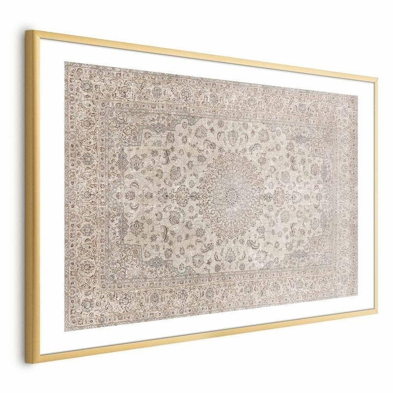 Poster - Sand Carpet - Worn Persian Rug with Rich Ornamental Motifs - 16