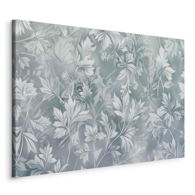 Quadro - Ornaments in Worn Muted Turquoises: Delicate Plant Pattern - 20