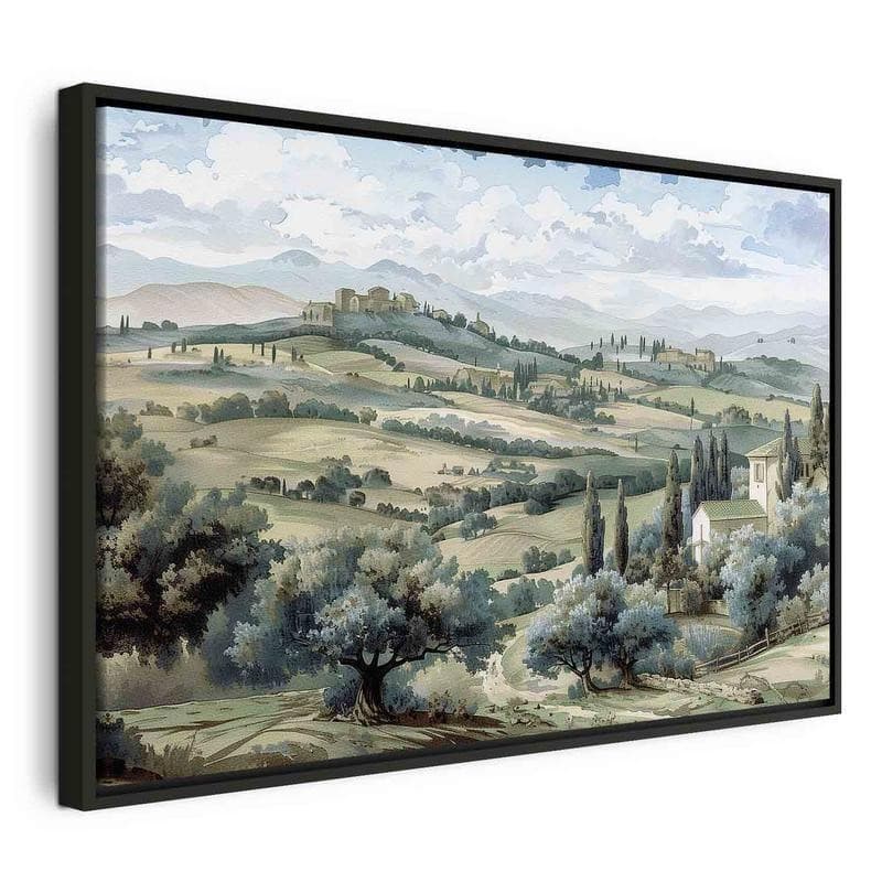 Quadro - Landscape with Green Fields and Trees Tuscan Sunny View - 21