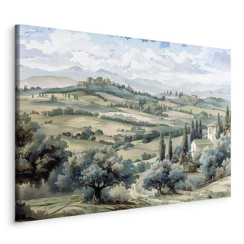 Quadro - Landscape with Green Fields and Trees Tuscan Sunny View - 20