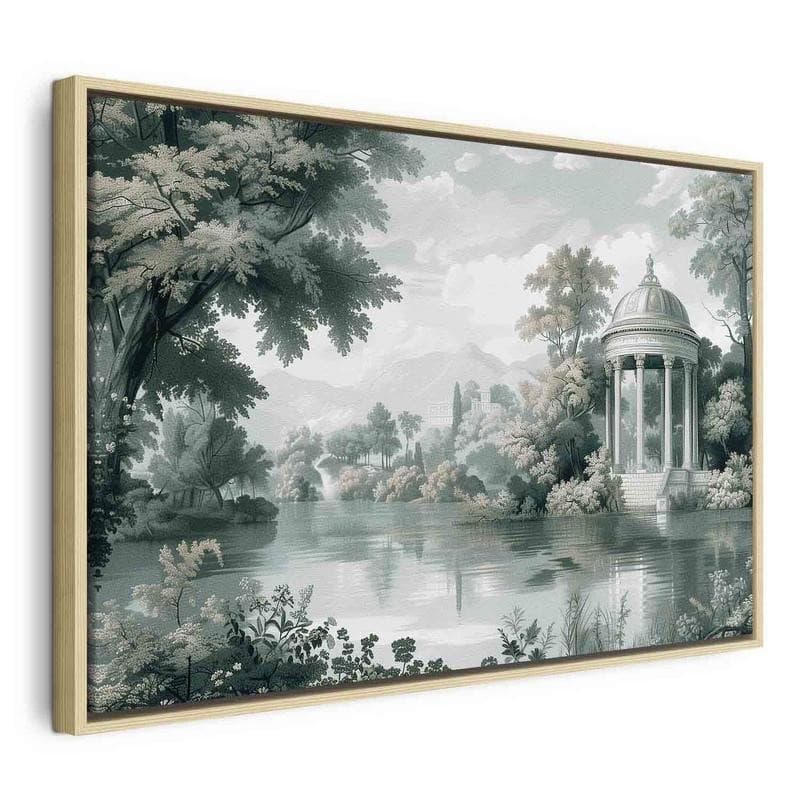 Quadro - View of the Park and Lake Retro Vintage Landscape in Greens - 22