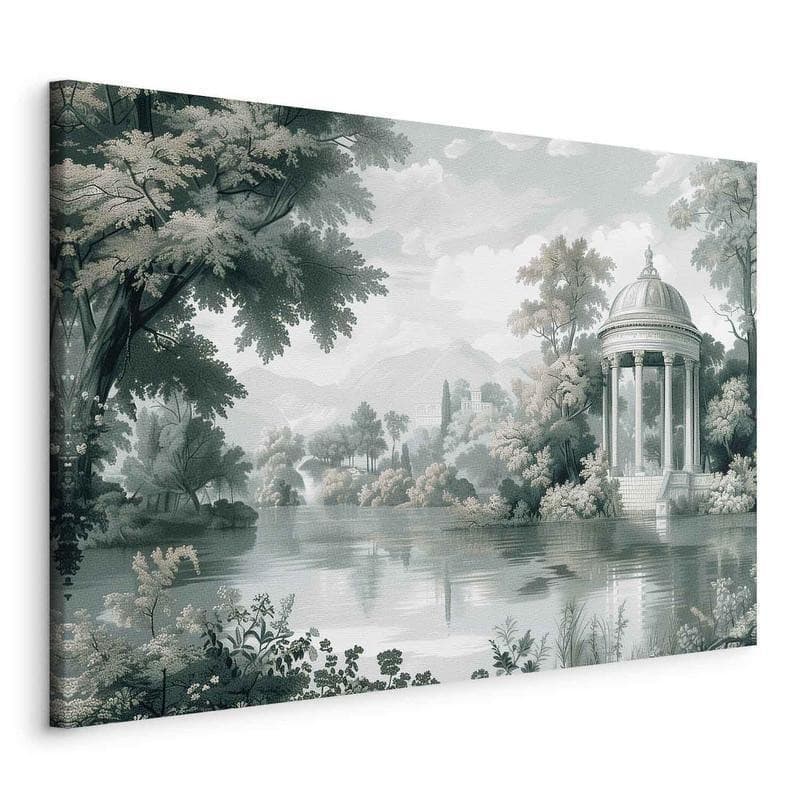 Quadro - View of the Park and Lake Retro Vintage Landscape in Greens - 20