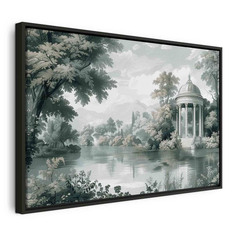 Quadro - View of the Park and Lake Retro Vintage Landscape in Greens - 21