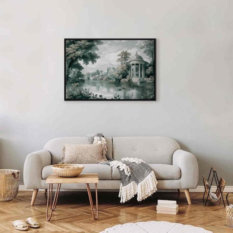 Quadro - View of the Park and Lake Retro Vintage Landscape in Greens - 4