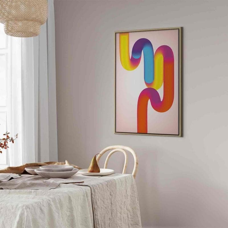 Quadro - Colorful Turns - Dynamic Composition in Shades of Yellow Pink and Blue - 13