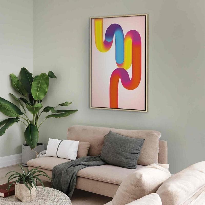 Quadro - Colorful Turns - Dynamic Composition in Shades of Yellow Pink and Blue - 6