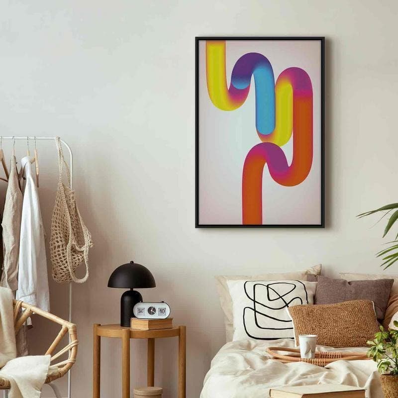 Quadro - Colorful Turns - Dynamic Composition in Shades of Yellow Pink and Blue - 7