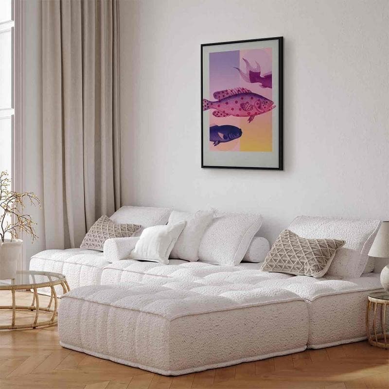 Quadro - Fish in Pastels - Stylized Fish Against Gradient Shapes - 7