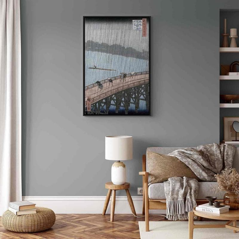 Quadro - Sudden Shower over Shin-Ohashi Bridge and Atake (Ohashi Atake no Yudachi) from the series Meisho Edo Hyakkei (O - 4