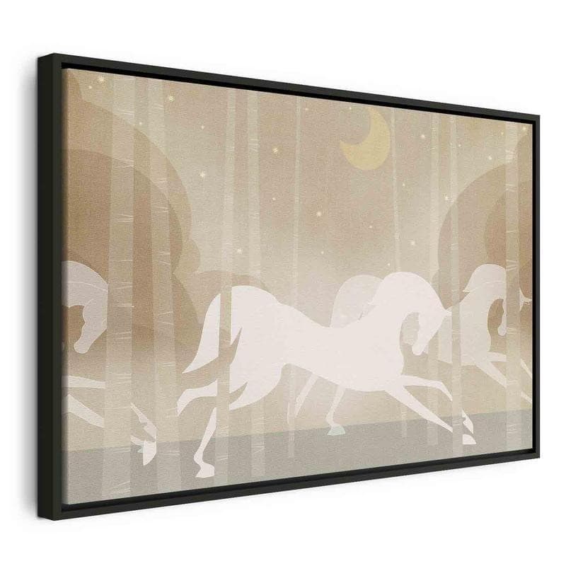 Quadro - Moon Horses - Horses Galloping Among Trees on a Starry Night - 20