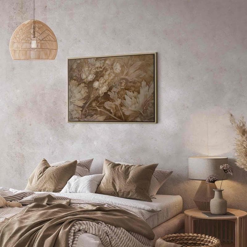 Quadro - Floral Ornaments Carved in Delicate Sepia and Brown Shades - 11
