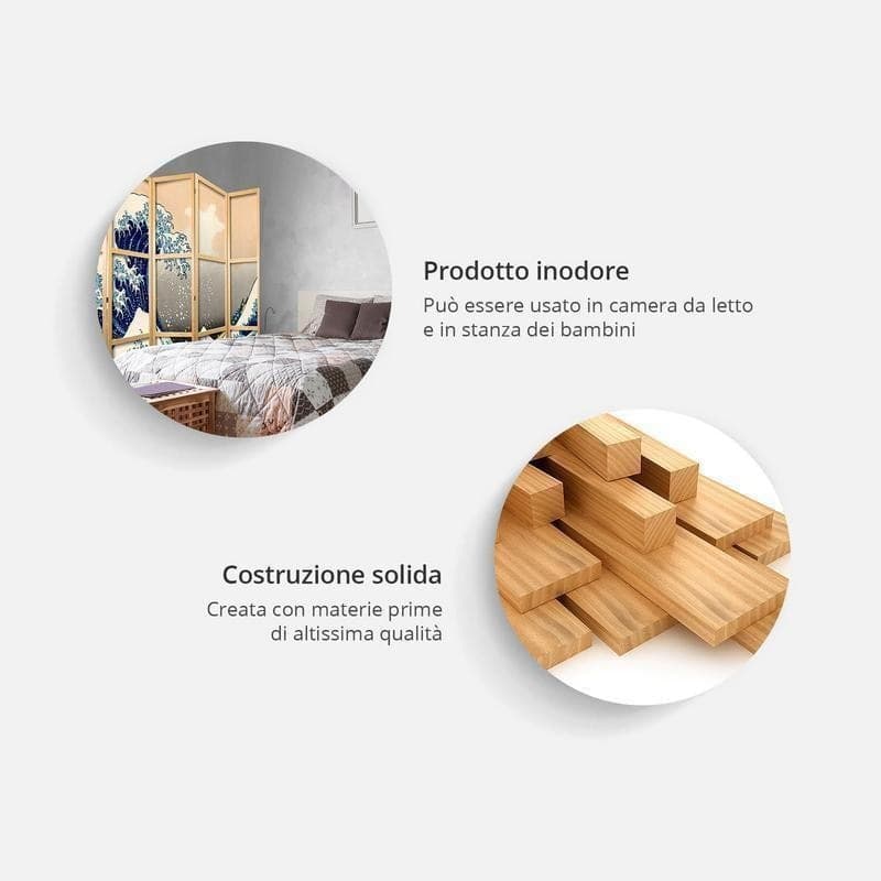 Paravento giapponese Mongolfiere e aeroplani nel cielo 3 ante - 5