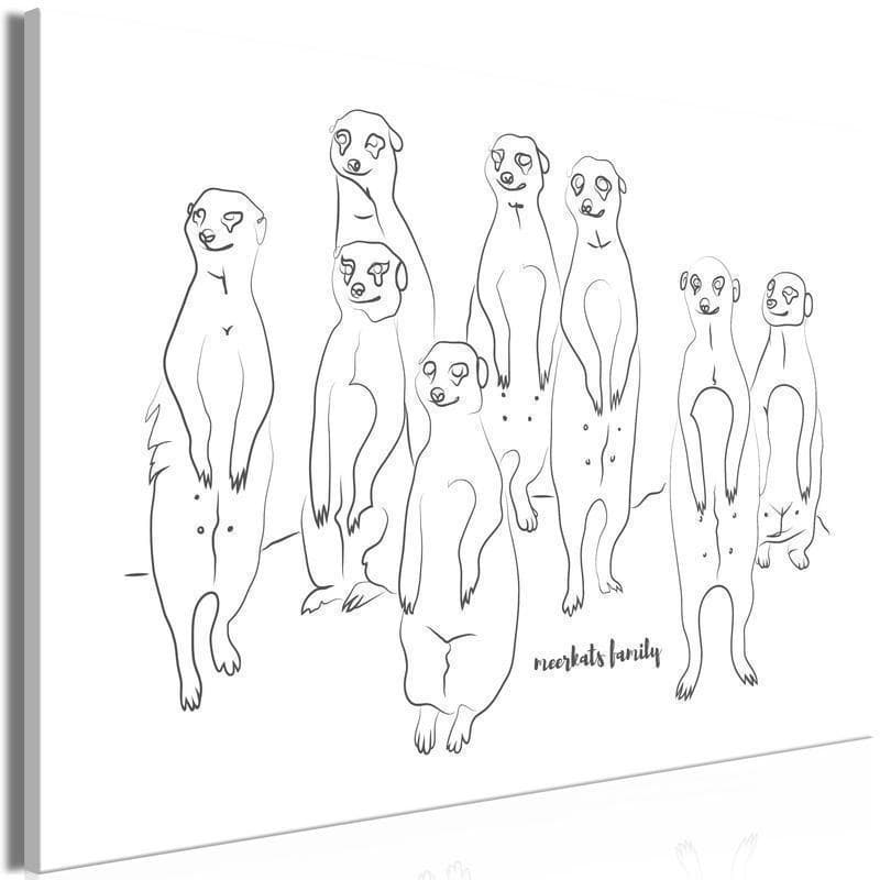 Quadro - Animal Patrol (1-part) - Meerkats on Black and White Background - 6