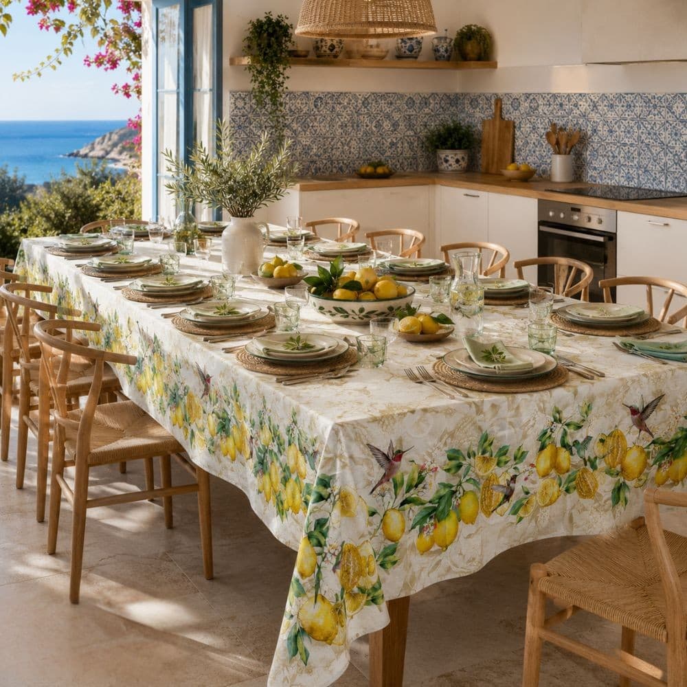 Tovaglia da tavolo con tovaglioli Botticelli Home Limonata - 3