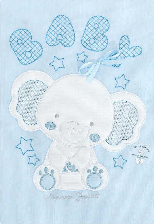 Lenzuola lettino neonato e copertina Nazareno Gabrielli Baby elefante in Lenzuola da lettino con sbarre Collezione Casa - Trebisacce, commercioVirtuoso.it