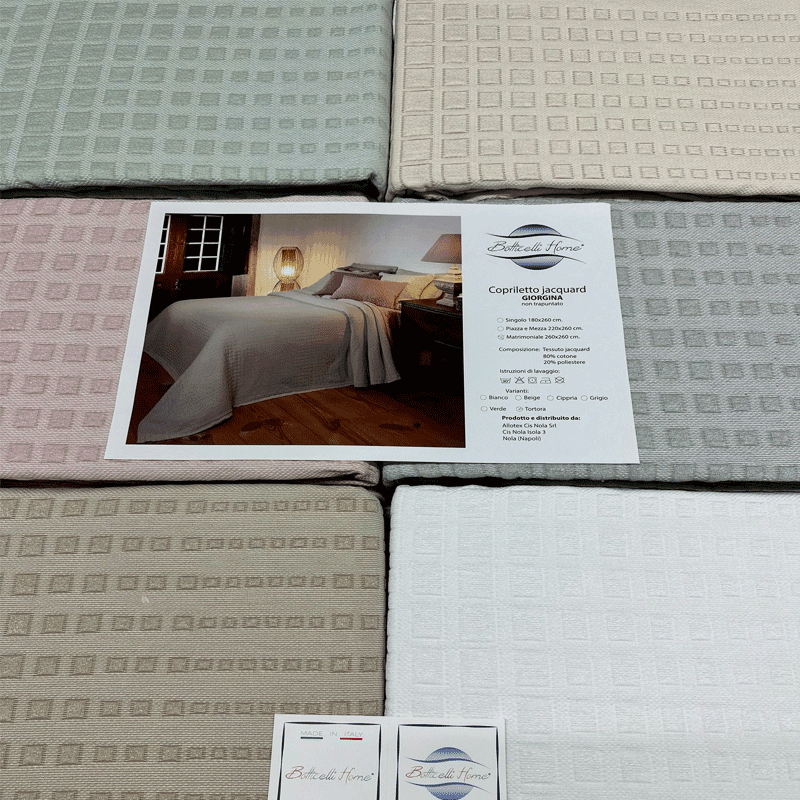 Copriletto estivo Botticelli Home Giorgina in cotone jacquard - 3