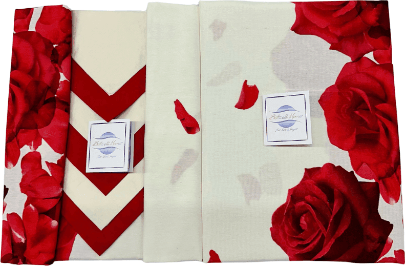 Tovaglia da tavolo con tovaglioli Botticelli Home Rose rosse - 2