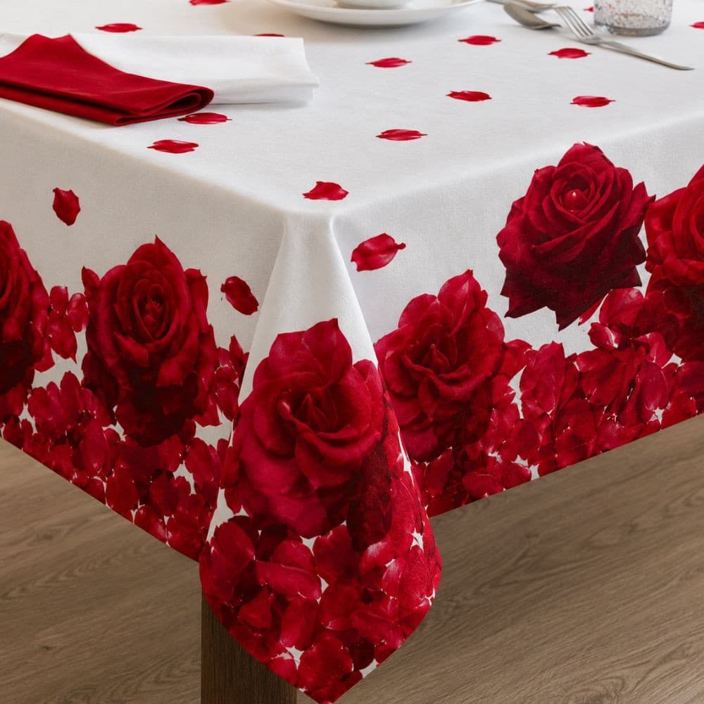 Tovaglia da tavolo con tovaglioli Botticelli Home Rose rosse - 3