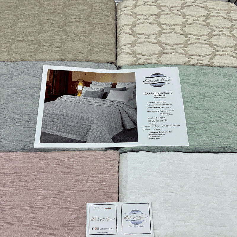 Copriletto matrimoniale Botticelli Home Rossana in cotone jacquard - 3