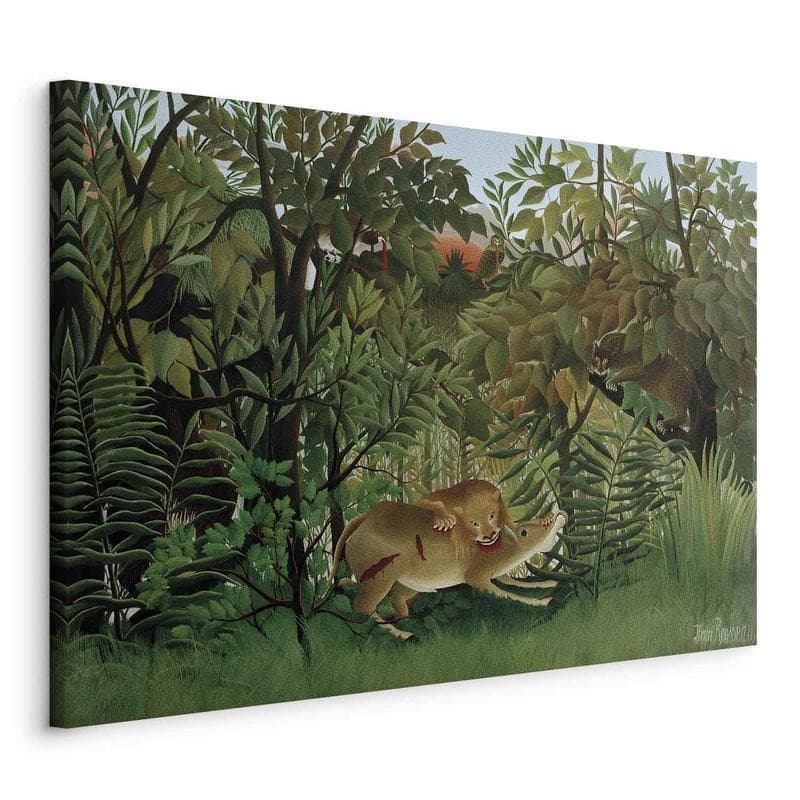 Quadro - Le Lion ayant faim se jette sur lAntilope (Henri Rousseau) - 22