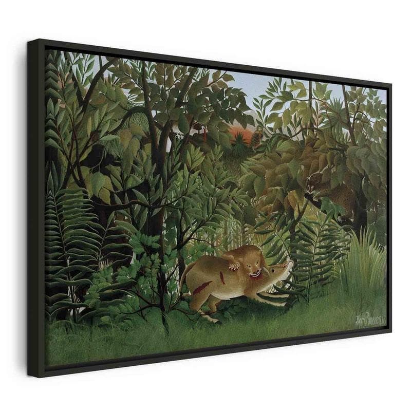 Quadro - Le Lion ayant faim se jette sur lAntilope (Henri Rousseau) - 23