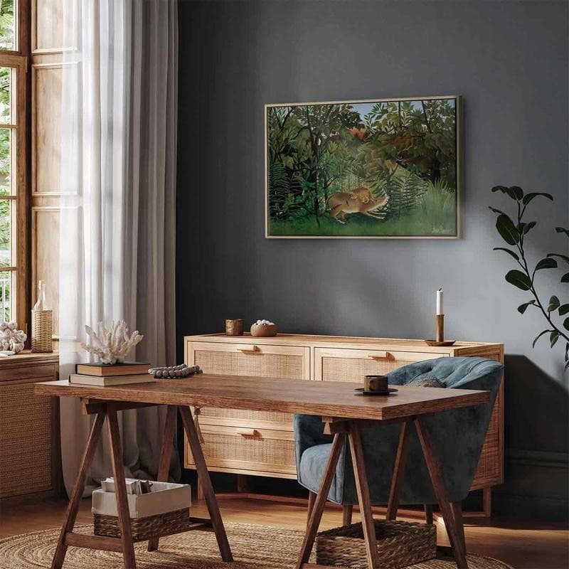 Quadro - Le Lion ayant faim se jette sur lAntilope (Henri Rousseau) - 12