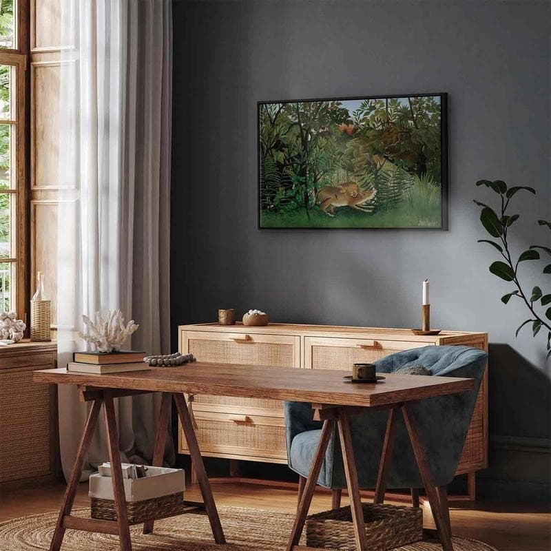 Quadro - Le Lion ayant faim se jette sur lAntilope (Henri Rousseau) - 10