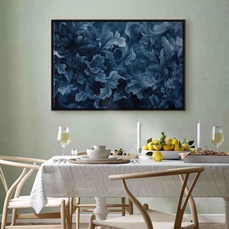 Quadro - Abstract Ornaments Dark Blue Victorian Leaves - 12