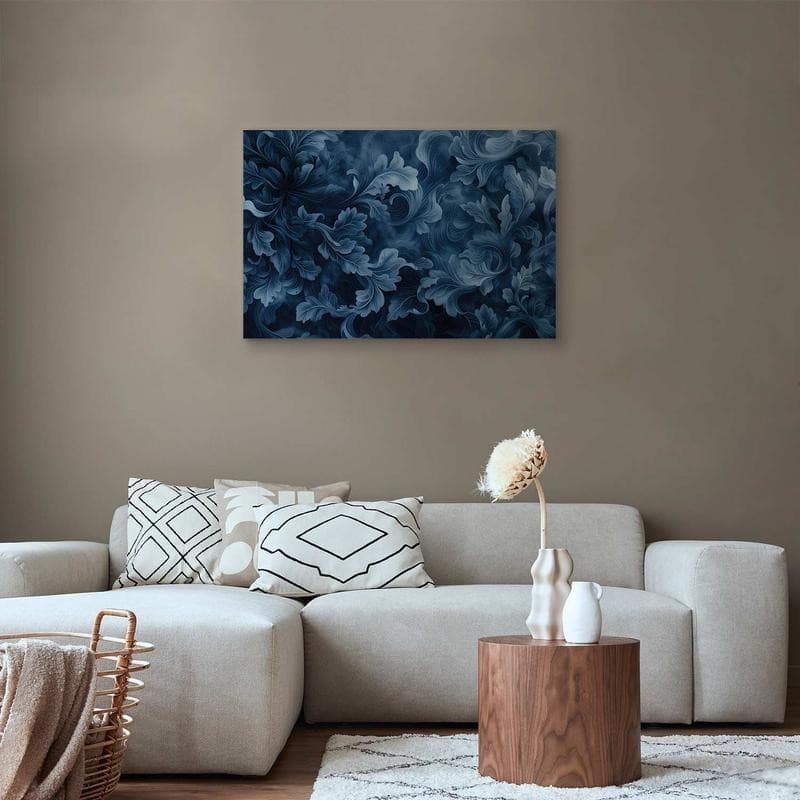 Quadro - Abstract Ornaments Dark Blue Victorian Leaves - 5
