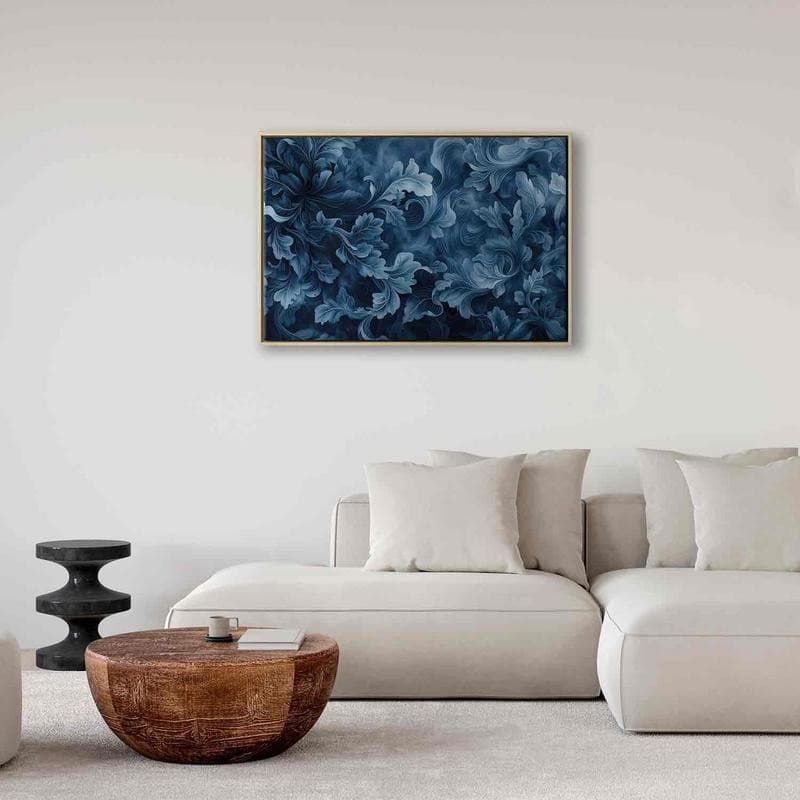 Quadro - Abstract Ornaments Dark Blue Victorian Leaves - 6