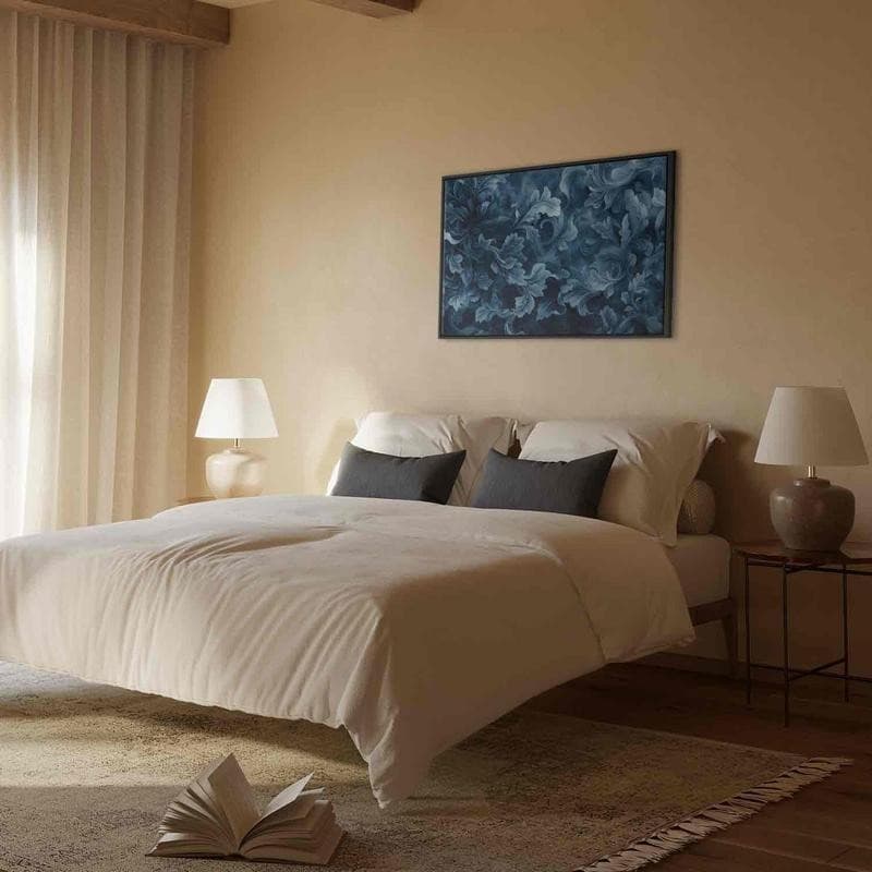 Quadro - Abstract Ornaments Dark Blue Victorian Leaves - 7