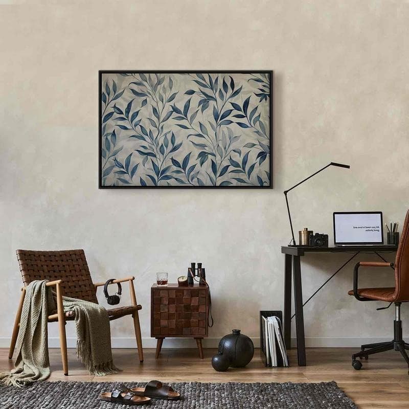 Quadro Delicate foglie blu - 12
