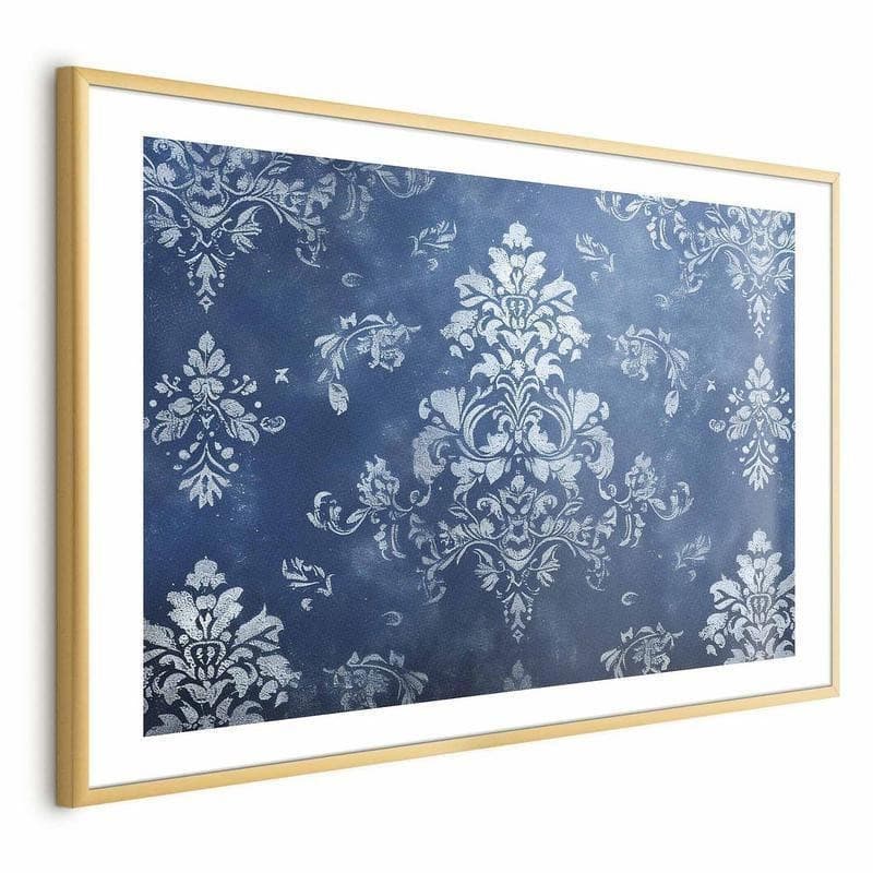 Poster - Retro Ornament in Worn Blues - 16