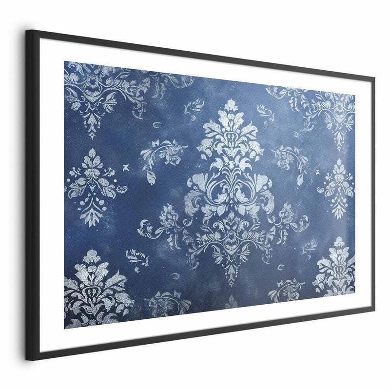 Poster - Retro Ornament in Worn Blues - 17