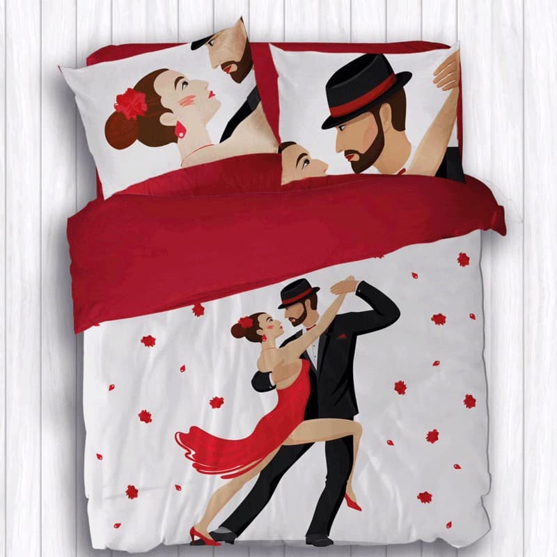 Completo Lenzuola Copriletto Matrimoniale Botticelli Home in Stampa Digitale 4D Tango - 2