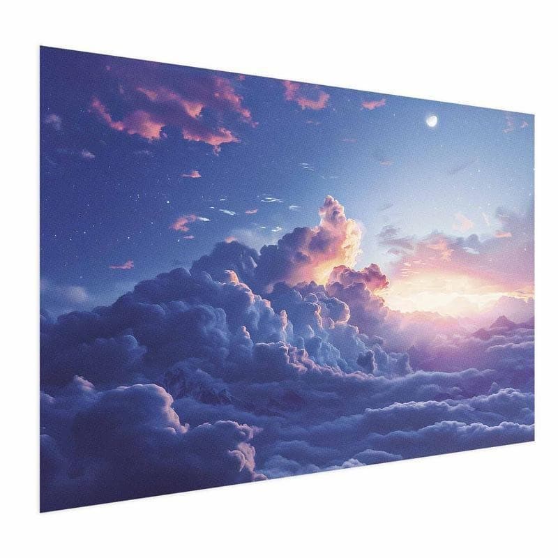 Poster - Night Concert in the Mountains: Clouds Illuminated by the Last Rays of the Sun - 15