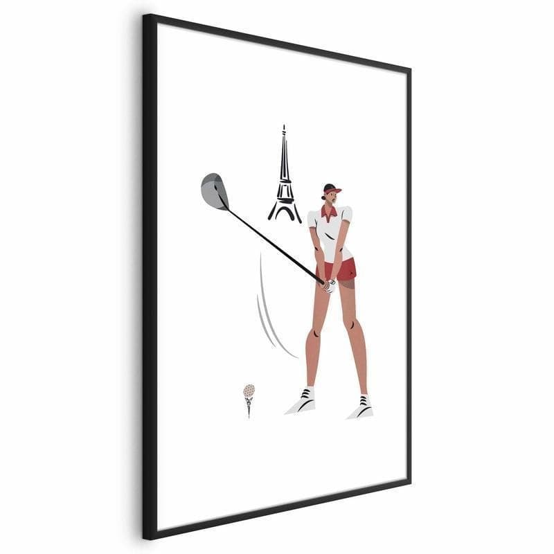 Poster - Illustration of a Female Golfer with the Eiffel Tower in the Background - 5