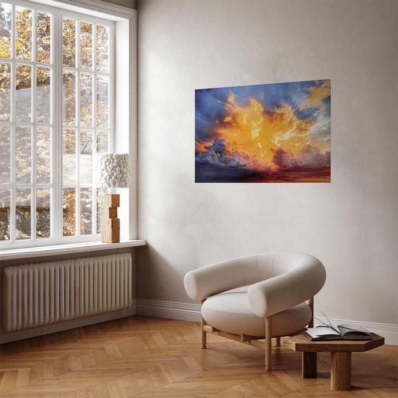 Poster - Beautiful Sunset - clouds in warm shades - 7