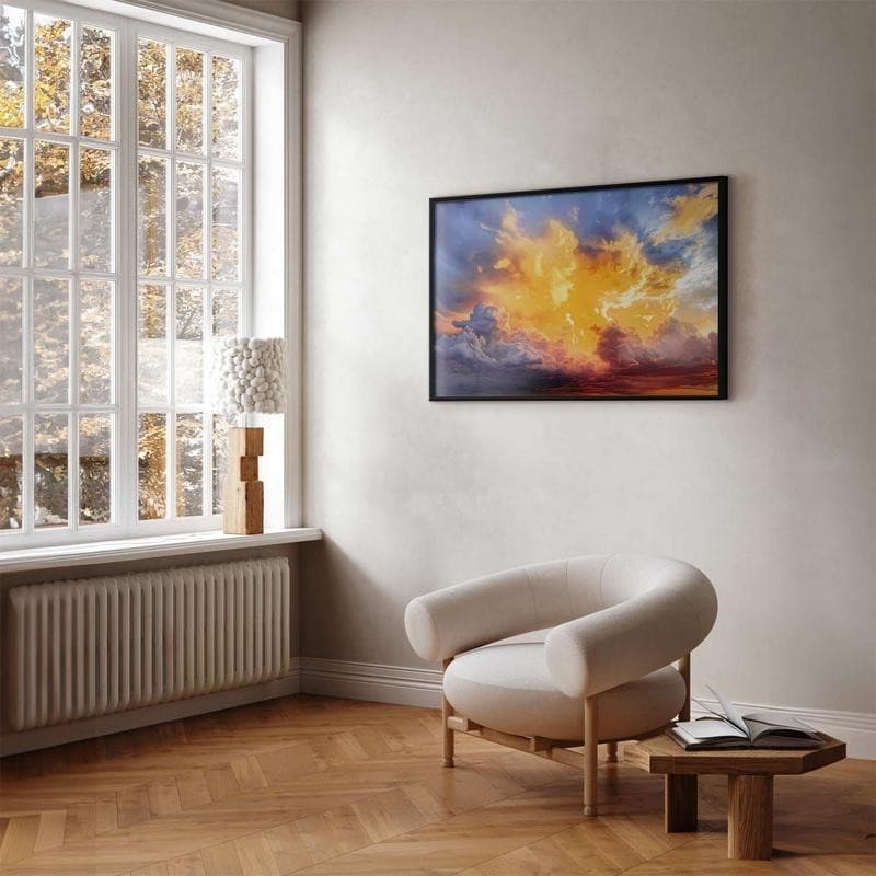 Poster - Beautiful Sunset - clouds in warm shades - 8