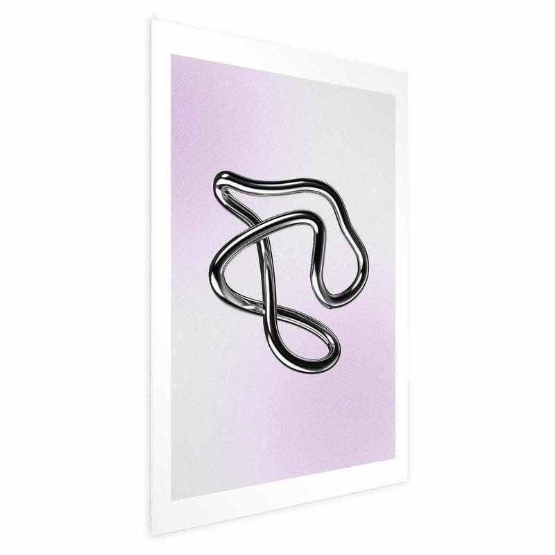 Poster - Silver Intricacies - fluid metallic figure on a gradient background - 15