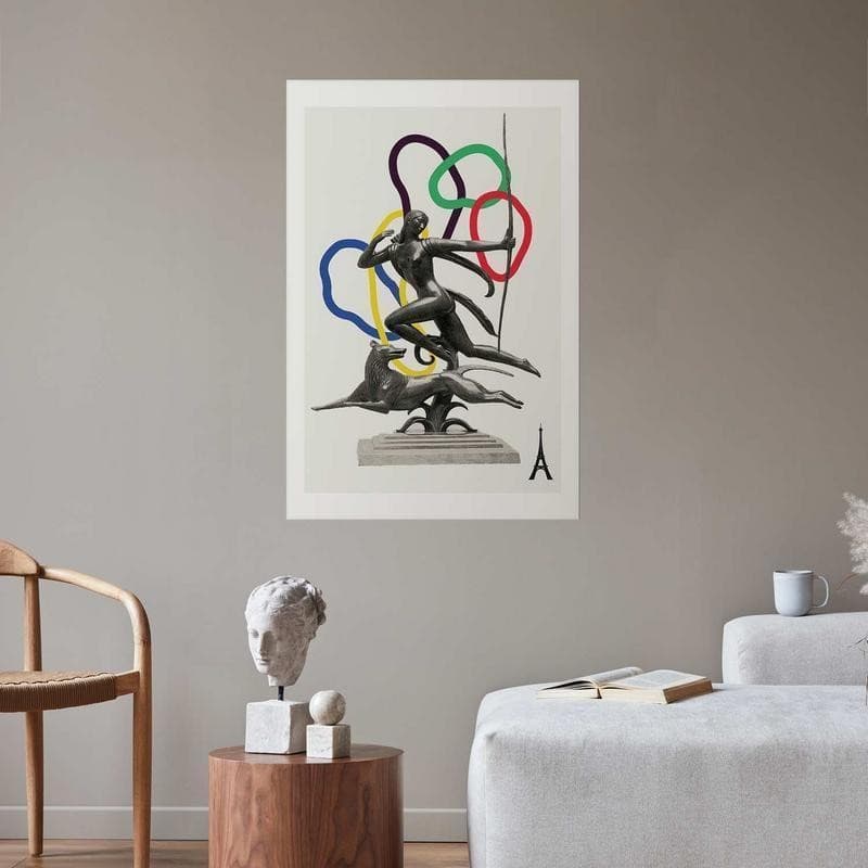 Poster - Collage Graphic - Woman Shooting a Bow - 12