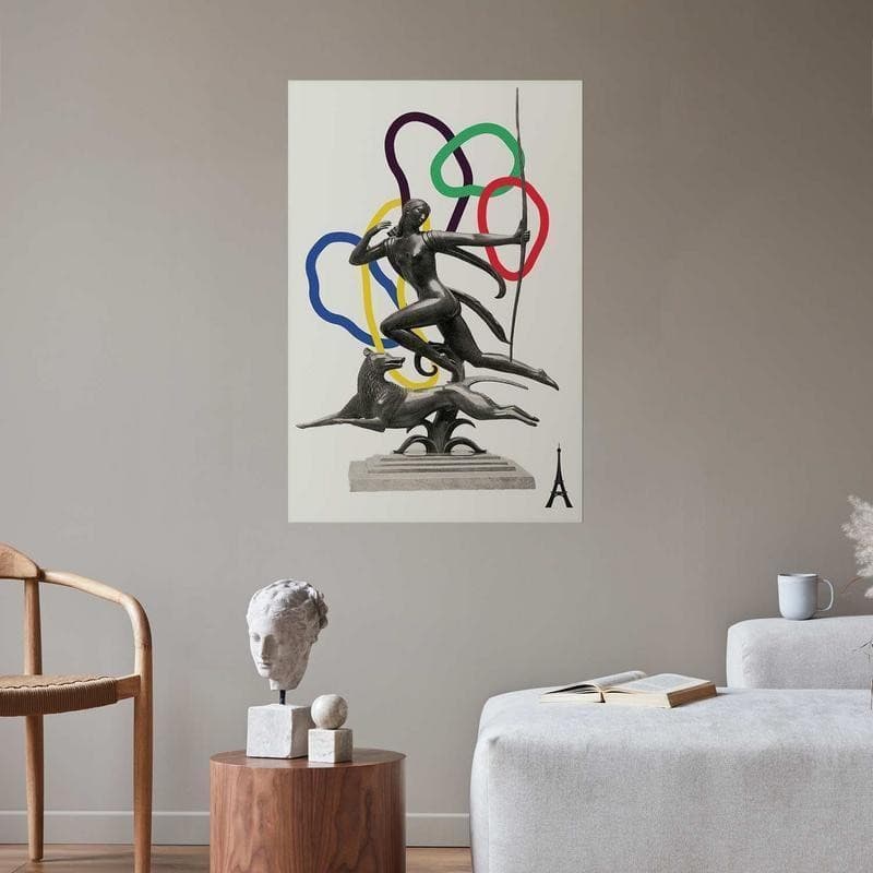 Poster - Collage Graphic - Woman Shooting a Bow - 7