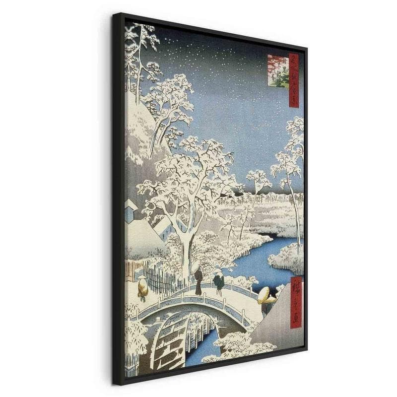 Quadro - Drum bridge and Setting Sun Hill at Meguro from the series  (Utagawa Hiroshige) - 23