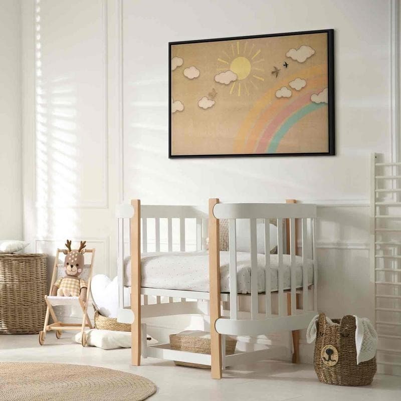 Quadro - Holiday Sky - Sunny Day with a Rainbow and Flying Birds - 7