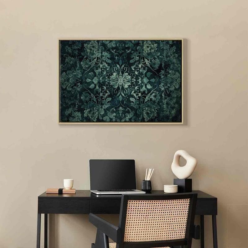 Quadro - Oriental Pattern Carpet: Emerald Ornaments and Worn Patterns - 13