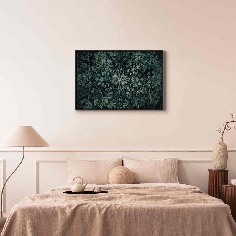 Quadro - Oriental Pattern Carpet: Emerald Ornaments and Worn Patterns - 7